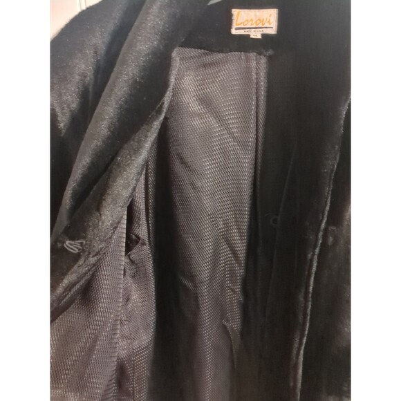 Luxurious Vintage Lorovi Black Faux Mink Fur Coat Sz Medium - Picture 7 of 10